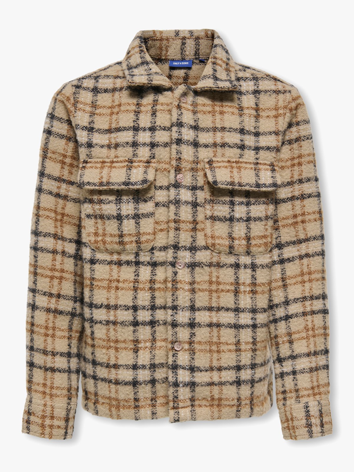 Only & Sons Jr Luigi Long Sleeve Boucle Regular Overshirt Twill