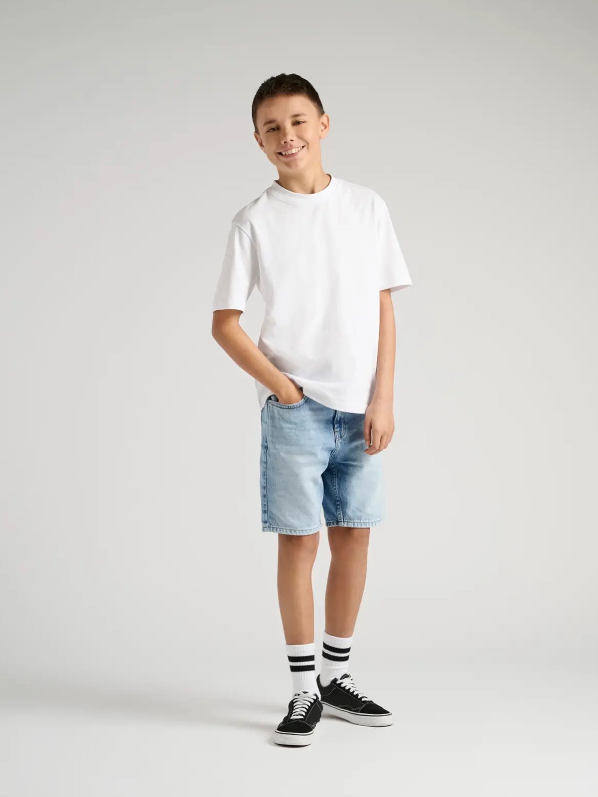 Only & Sons Jr Edge Tai Denim Shorts Light Blue Denim