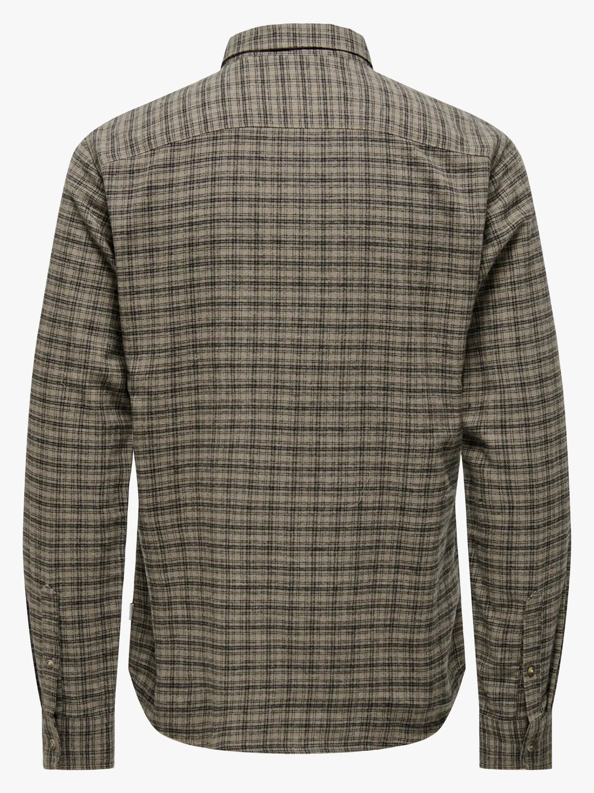 Only & Sons Gudmund Long Sleeve Checked Shirt Walnut JET BLACK
