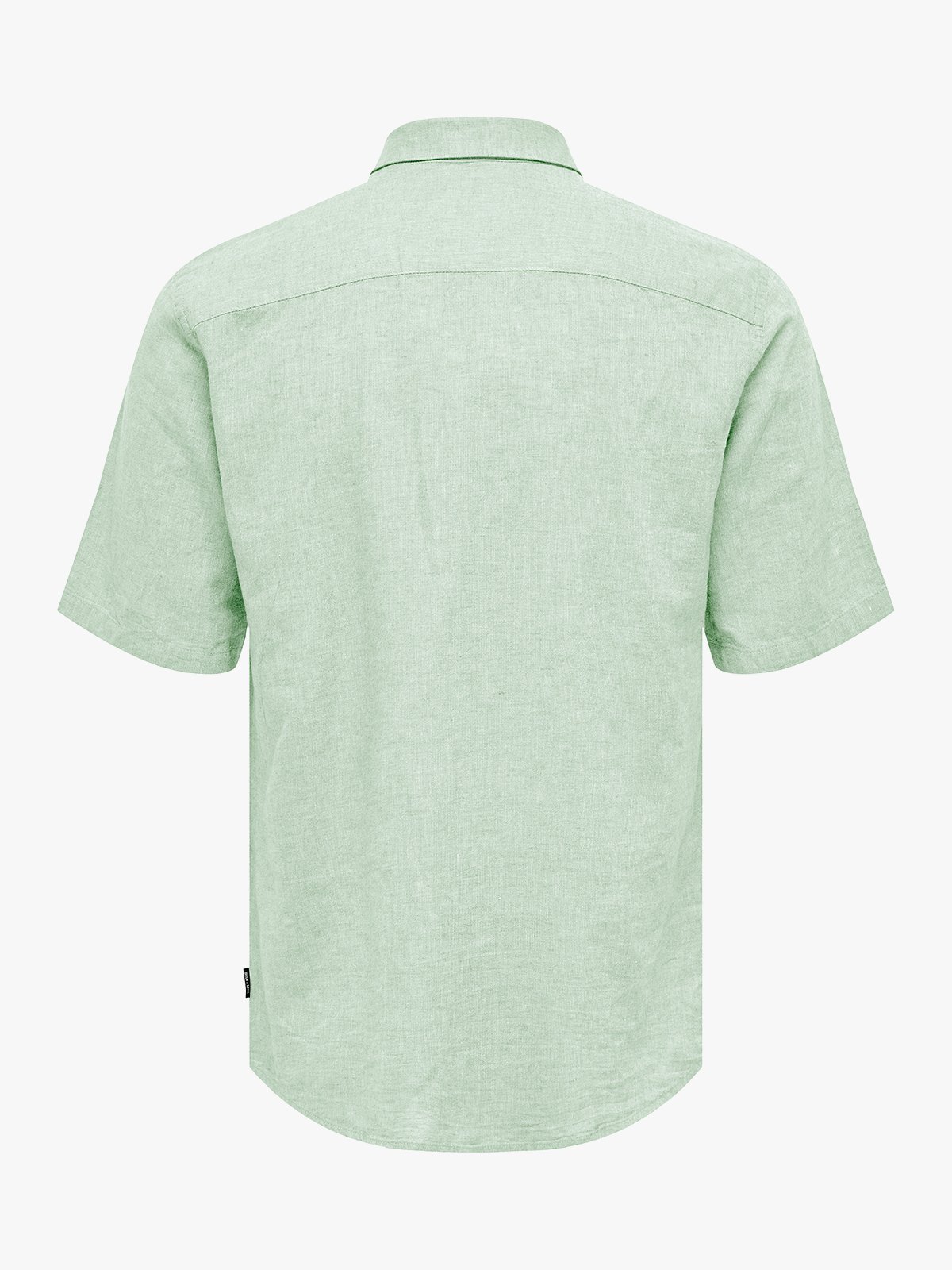 Only & Sons Caiden Short Sleeve Solid Linen Shirt Quiet Green