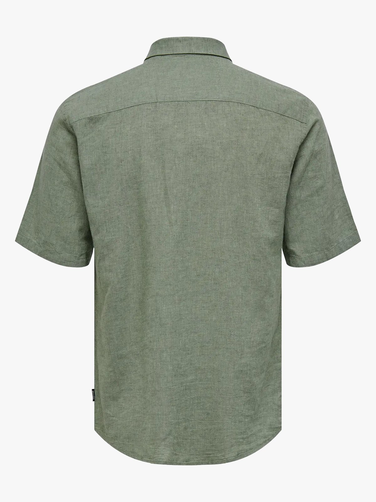 Only & Sons Caiden Short Sleeve Solid Linen Shirt Swamp