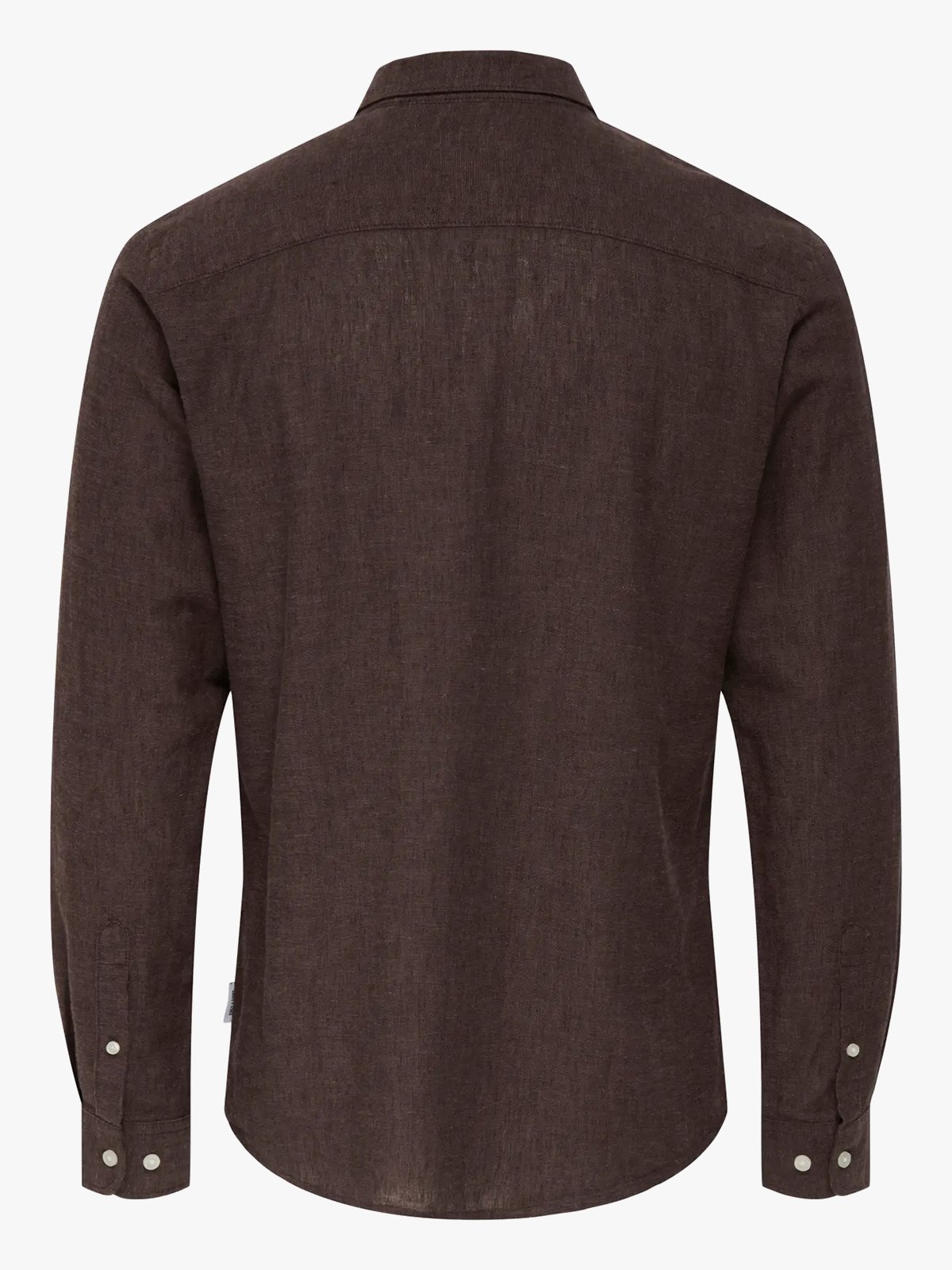 Only & Sons Caiden Long Sleeve Solid Linen Shirt Coffee Bean Peppercorn