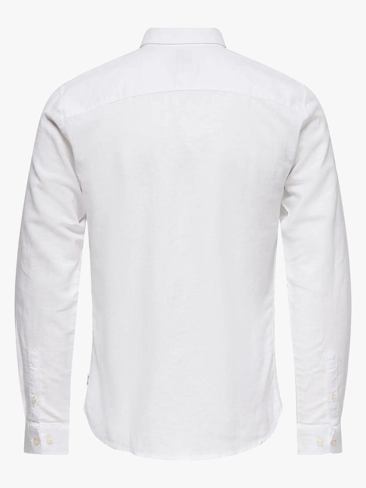 Only & Sons Caiden Long Sleeve Solid Linen Blend Shirt White