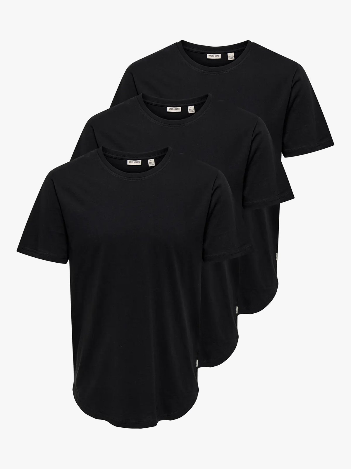 Only & Sons Matt Longy Short Sleeve Tee 3-Pack Black