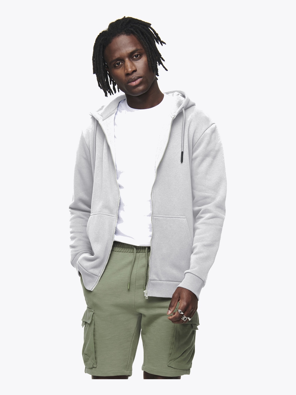 Only & Sons Ceres Zip Thr. Hoodie Sweat Grå