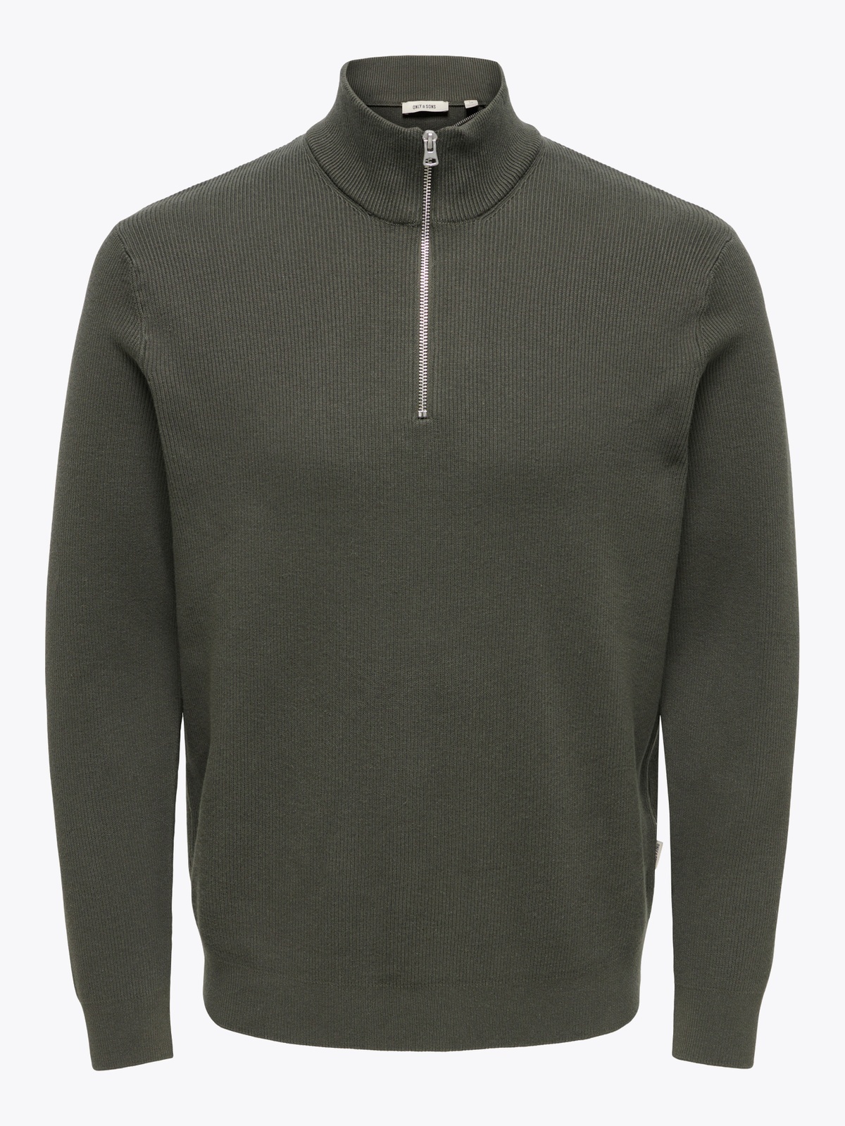 Only & Sons Phil Reg Cotton Half Zip Knit Beluga