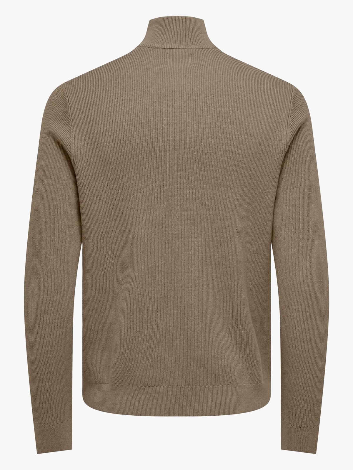 Only & Sons Phil Reg Cotton Half Zip Knit Desert Taupe