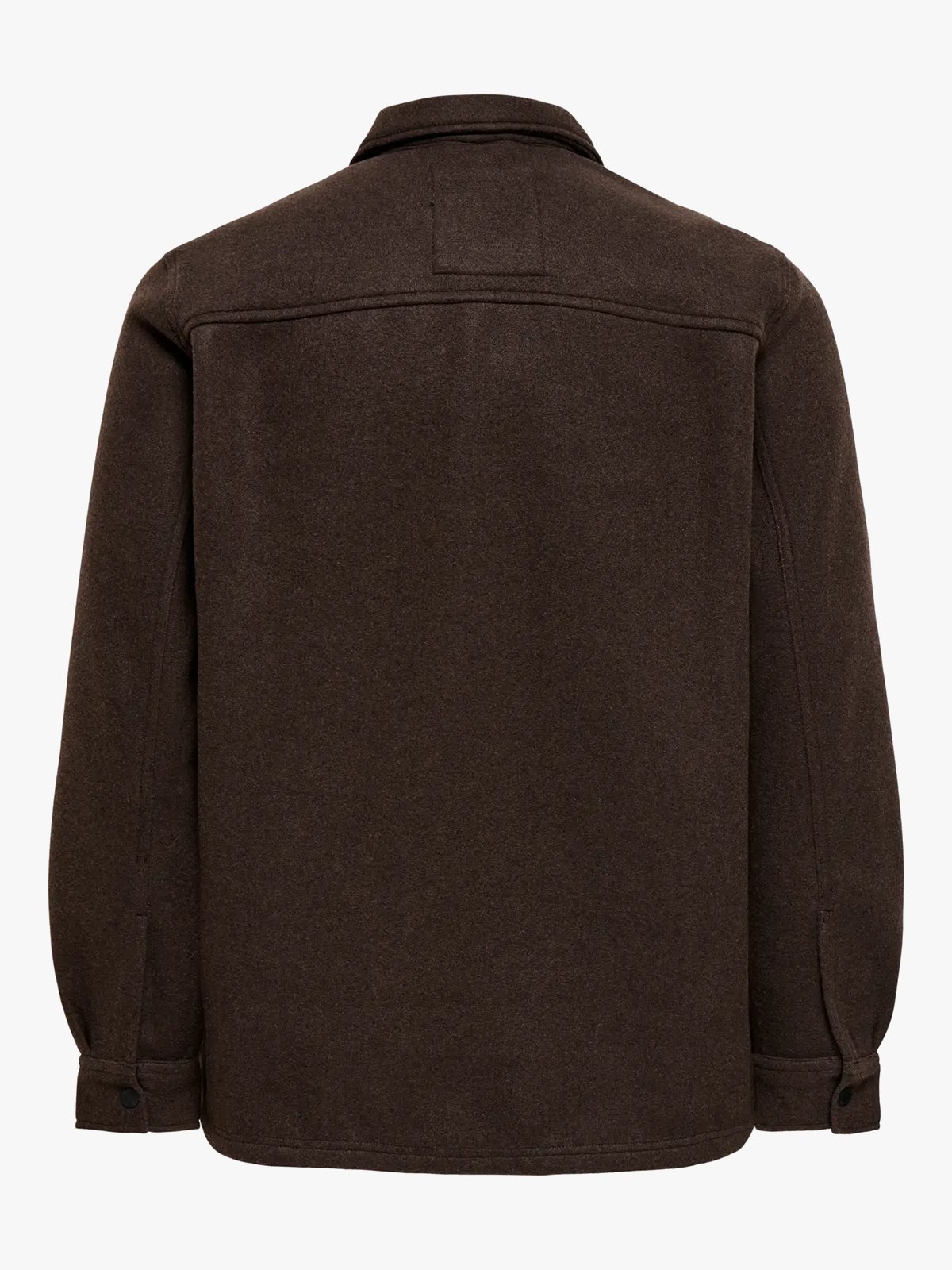 Only & Sons Only & Sons Ash Woolen Look Long Sleeve Shirt Demitasse Melange