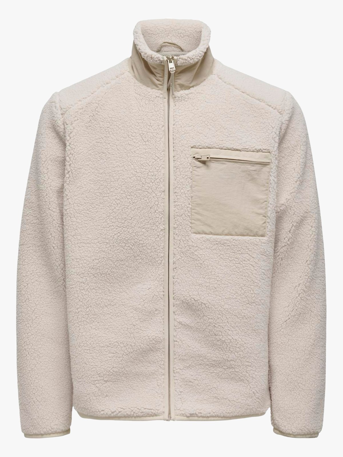 Only & Sons Dallas Sherpa Jacket Silver Lining