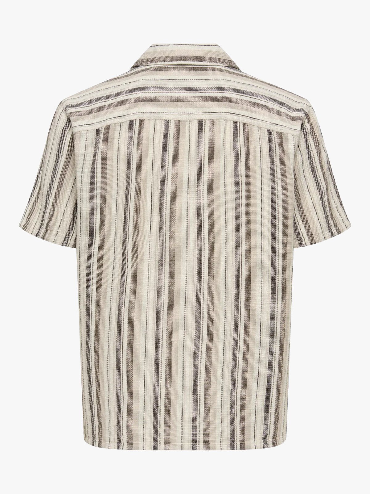 Only & Sons Trev Life Structure Stripe Short Sleeve Shirt Gardenia Coffe Bean / Teak / Irish Cream