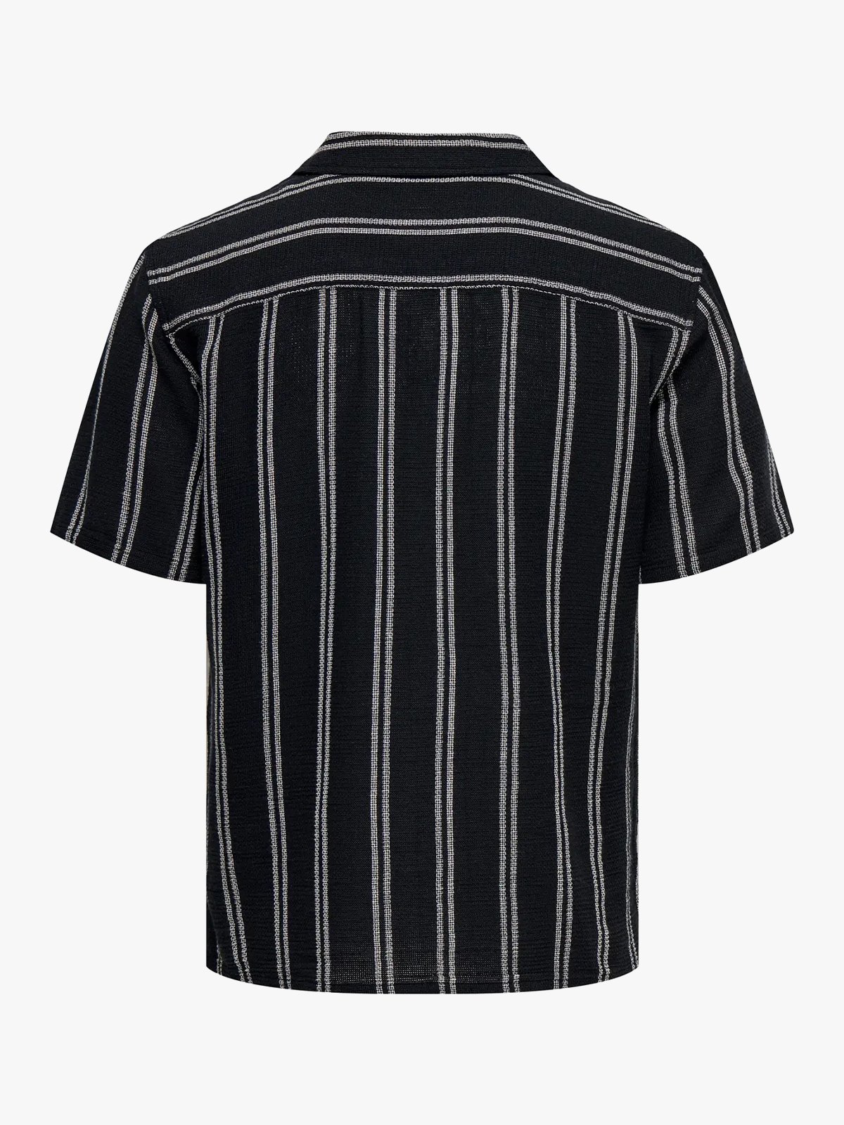 Only & Sons Trev Life Structure Stripe Short Sleeve Shirt Dark Navy