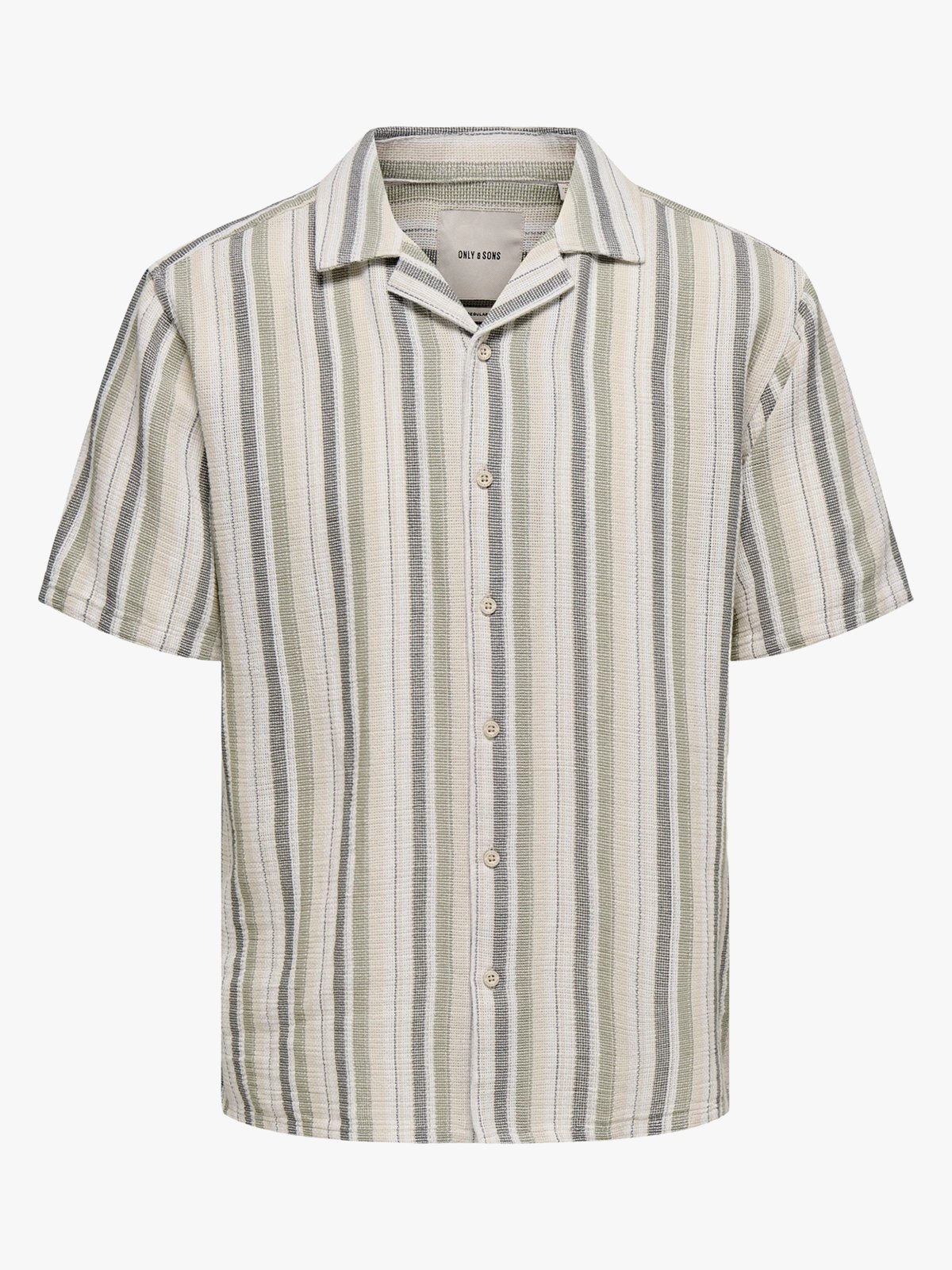 Only & Sons Trev Life Structure Stripe Short Sleeve Shirt Seagrass