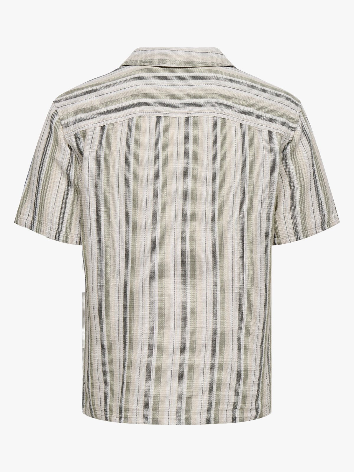 Only & Sons Trev Life Structure Stripe Short Sleeve Shirt Seagrass