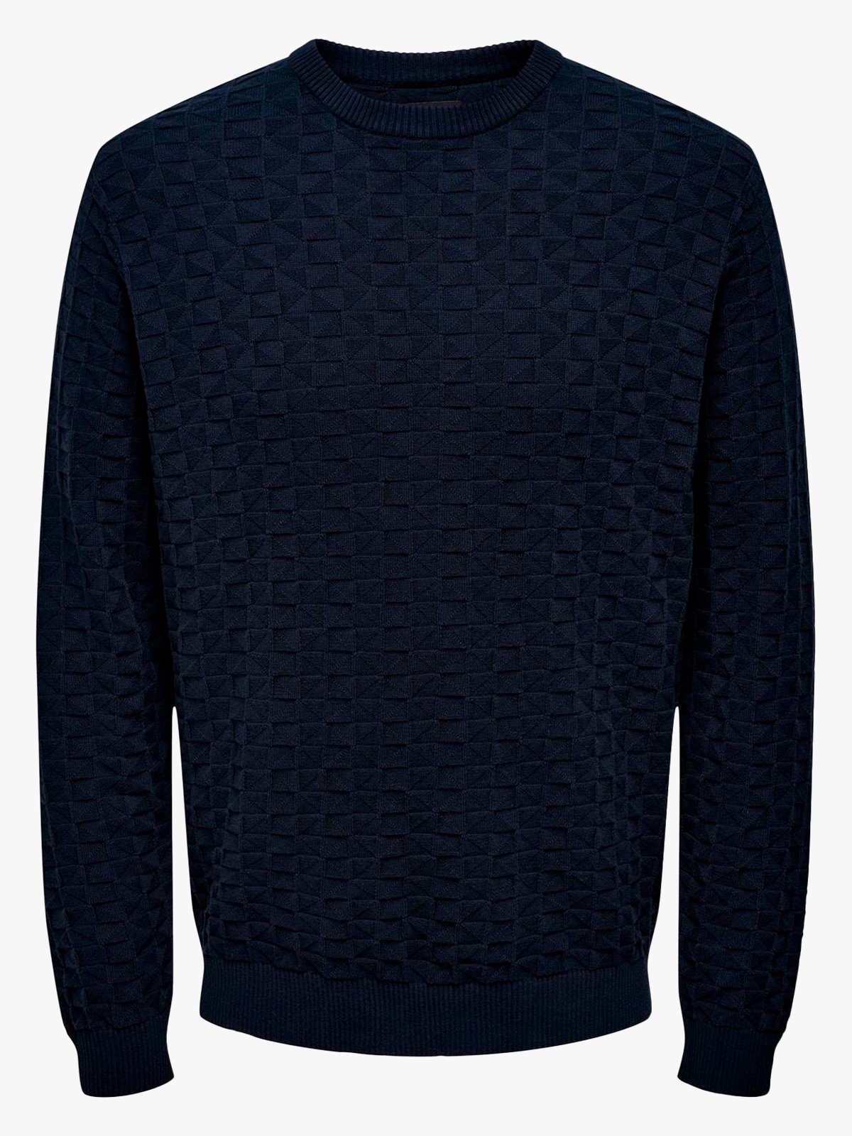 Only & Sons Kalle Reg Struc Crew Knit Dark Navy