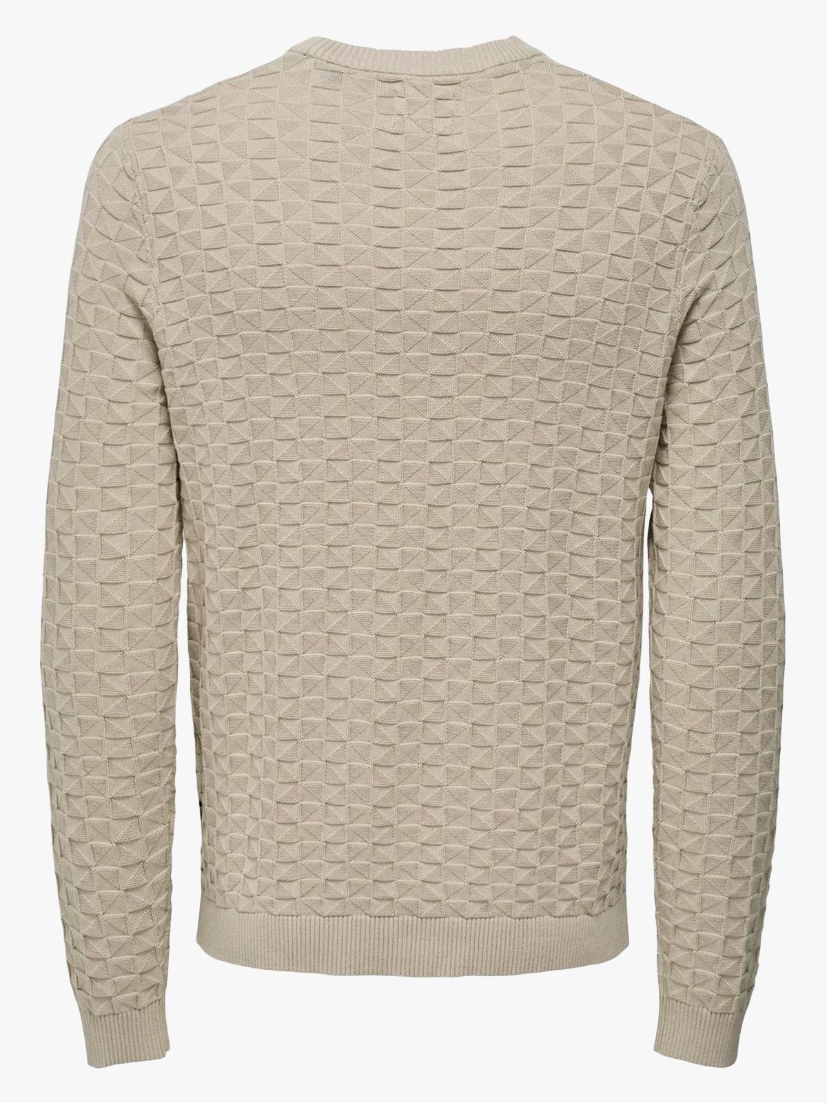 Only & Sons Kalle Reg Struc Crew Knit Silver Lining