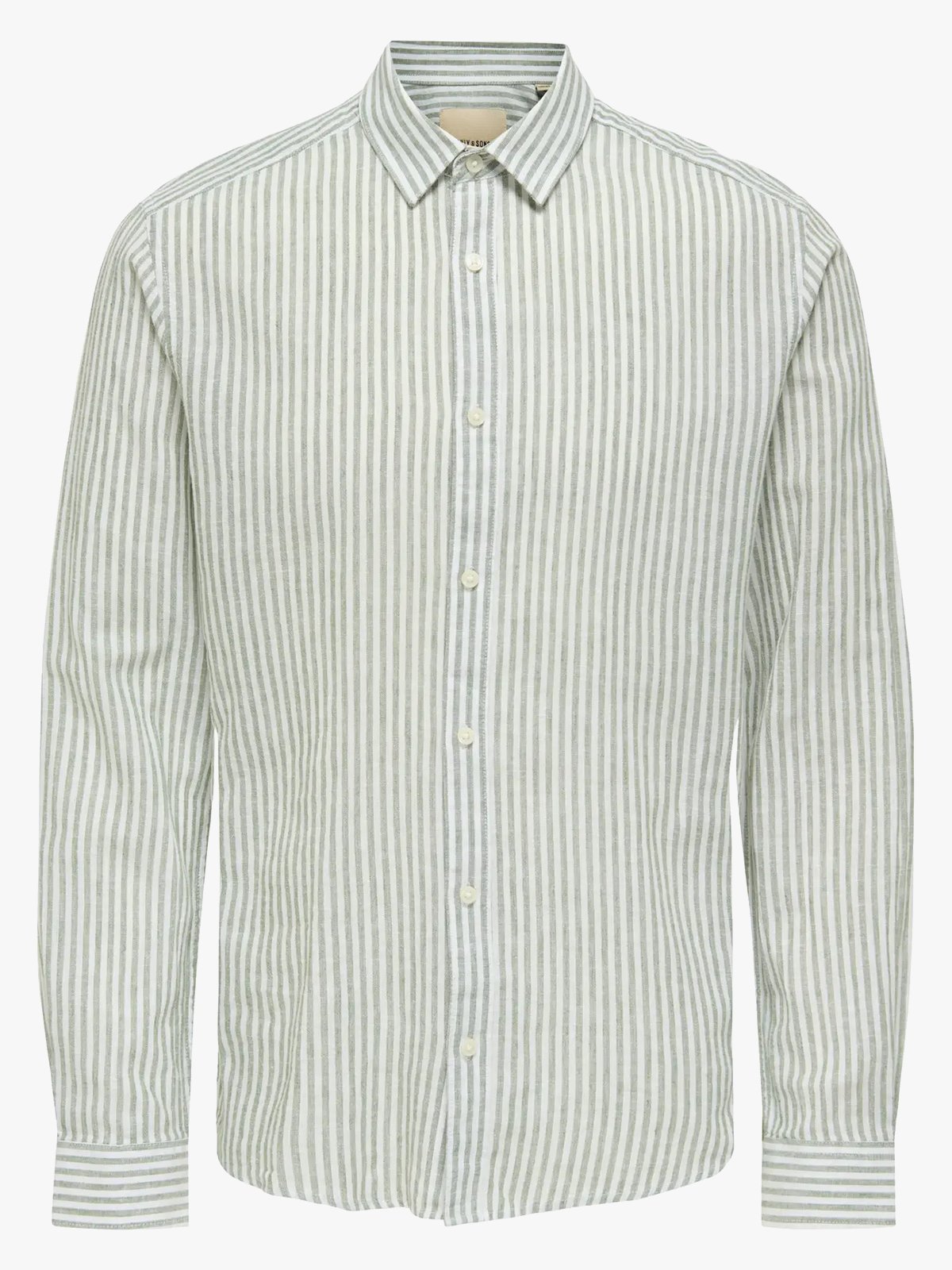 Only & Sons Caiden Life Long Sleeve Stripe Linen Sea Spray