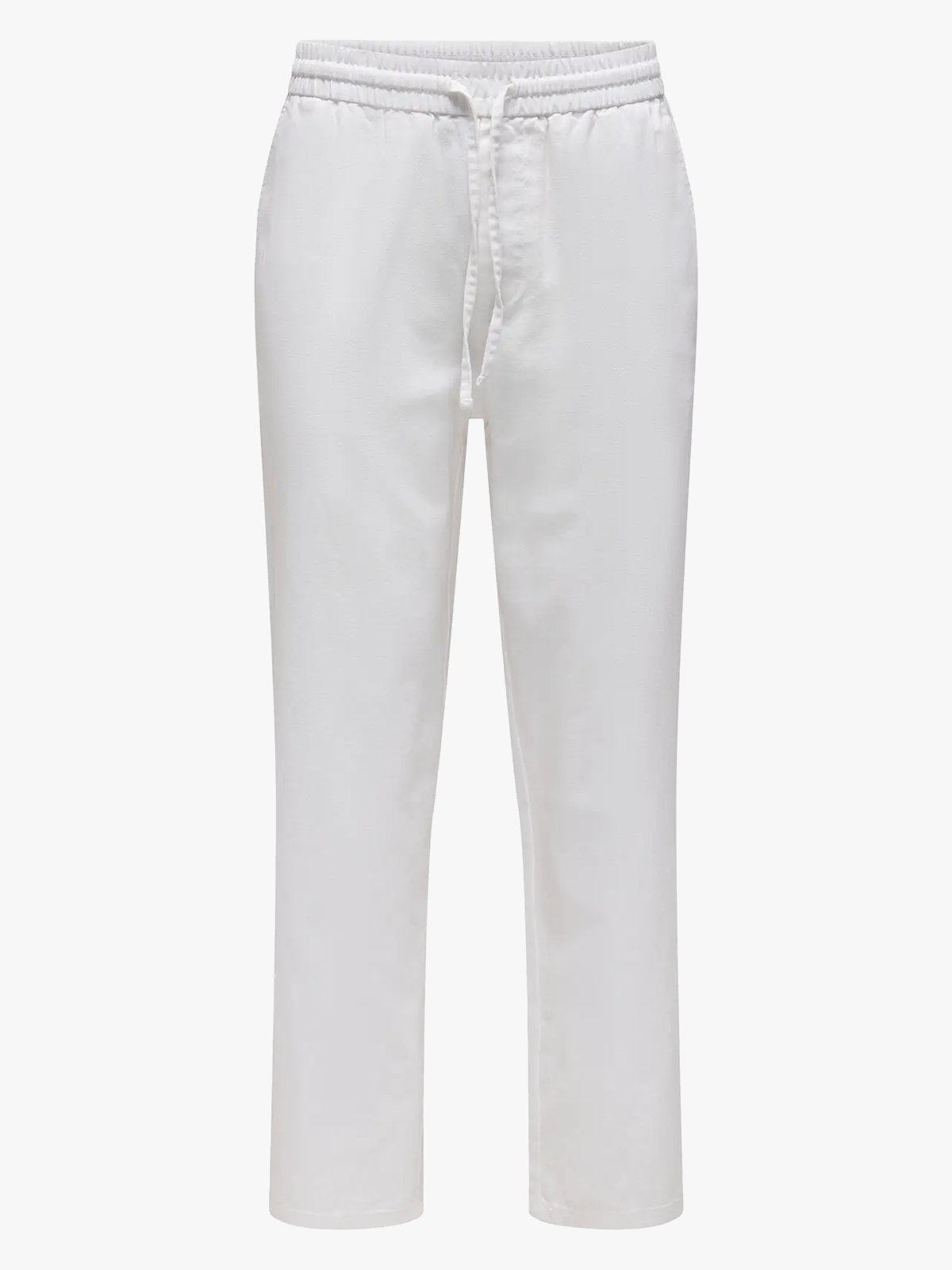 Only & Sons Sinus Loose Cotton Linen Pant Bright White