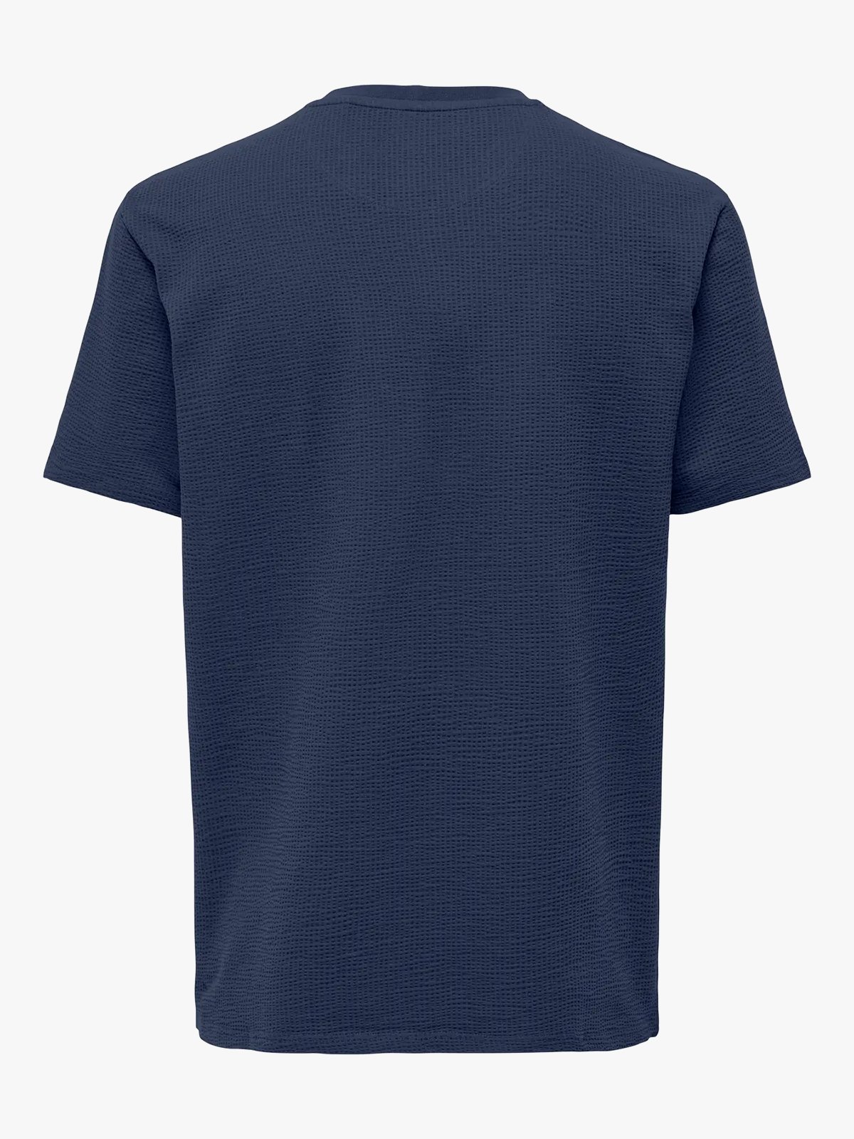 Only & Sons Kian Life Regular Seersucker Short Sleeve Tee Naval Academy