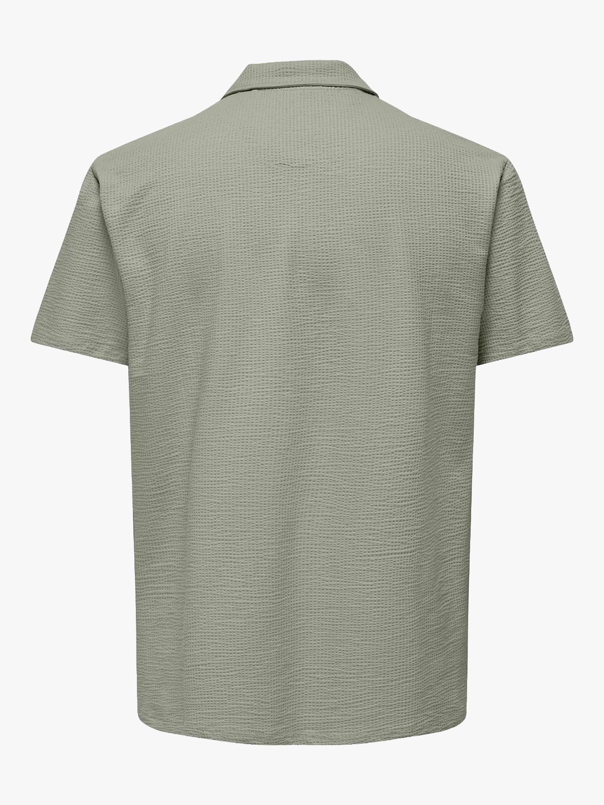 Only & Sons Kian Life Regular Seersucker Short Sleeve Polo Seagrass