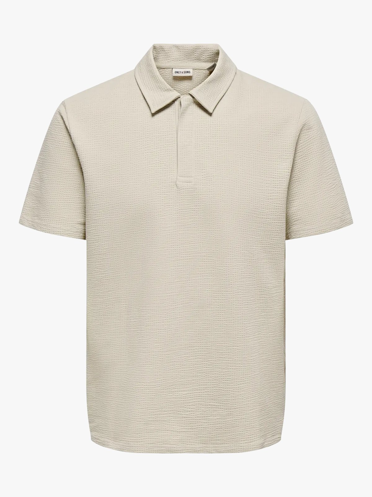 Only & Sons Kian Life Regular Seersucker Short Sleeve Polo Silver Lining