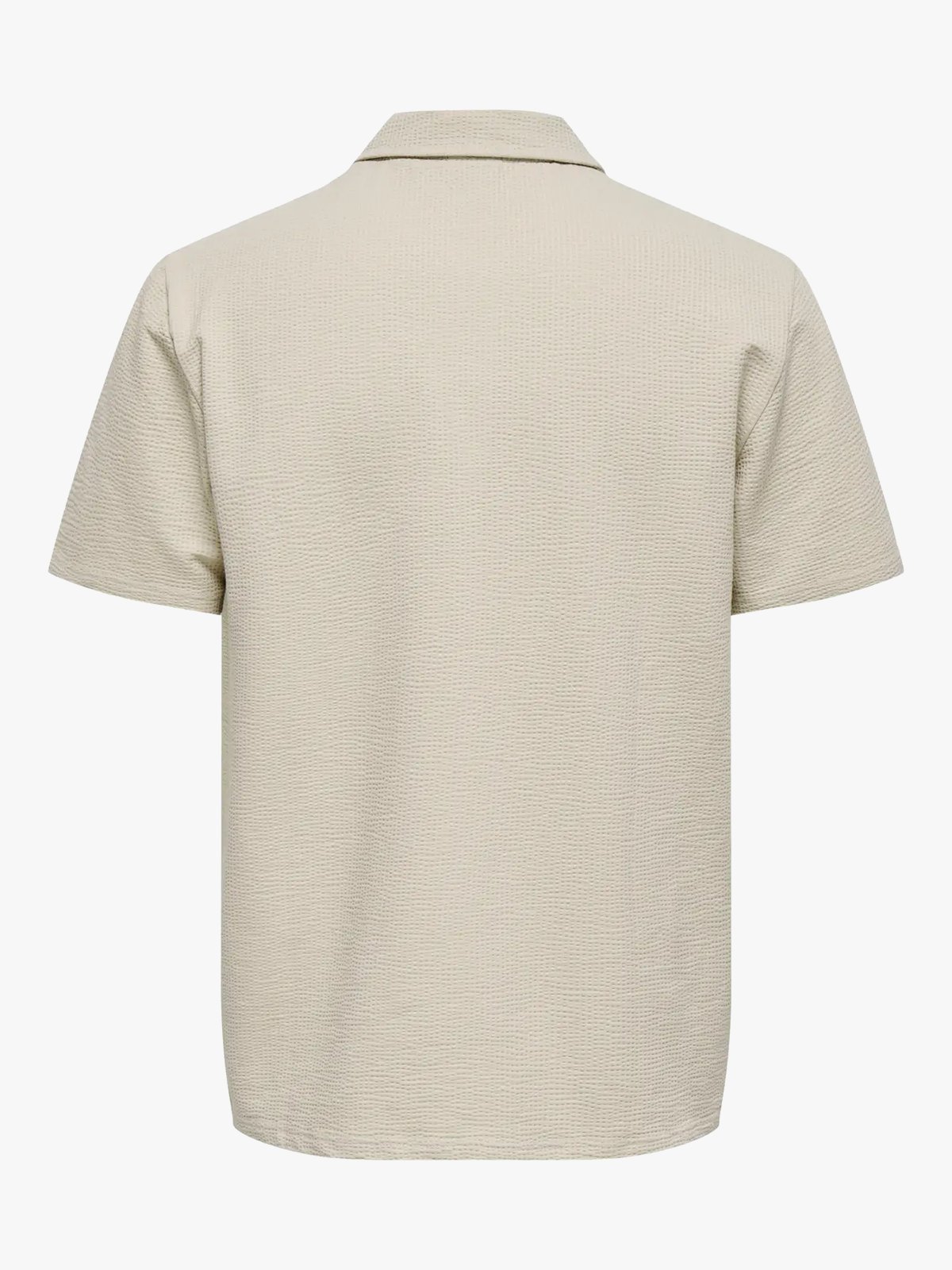 Only & Sons Kian Life Regular Seersucker Short Sleeve Polo Silver Lining