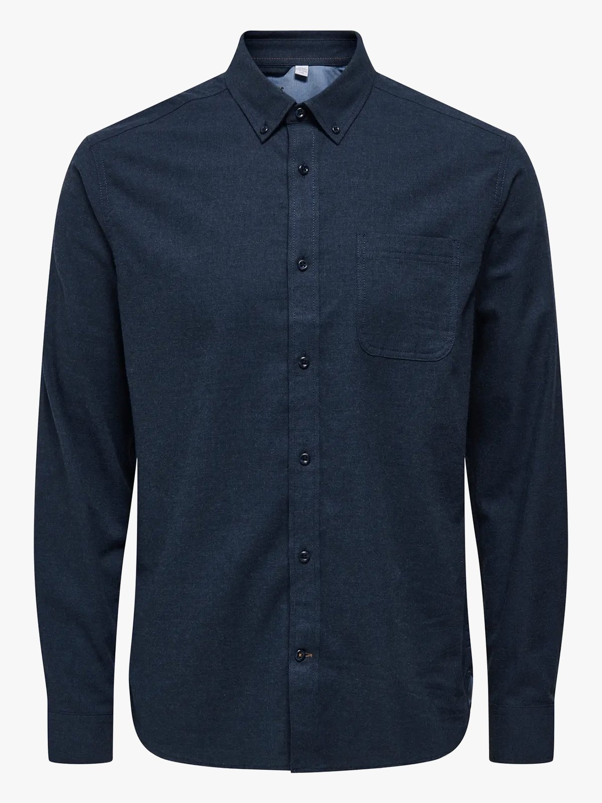 Only & Sons Road Life Reg Melange Long Sleeve Shirt Navy Blazer