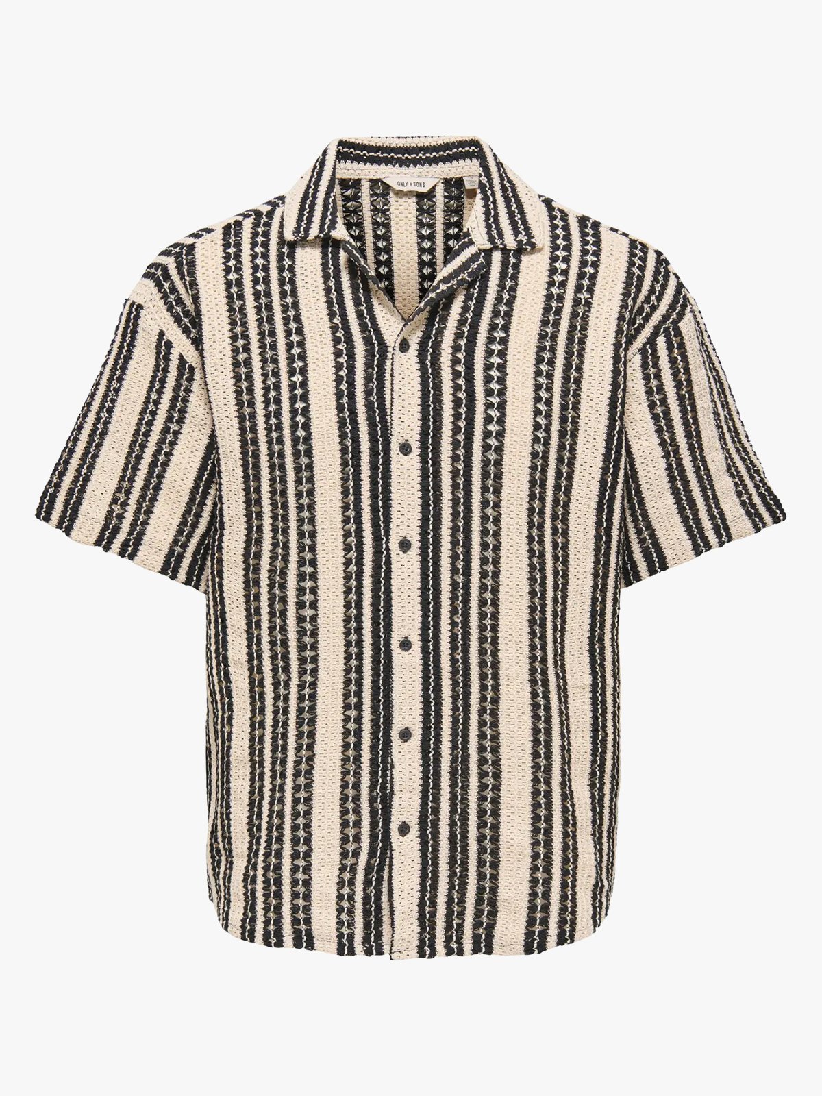 Only & Sons Dani Crochet Short Sleeve Shirt Cloud Dancer / Black