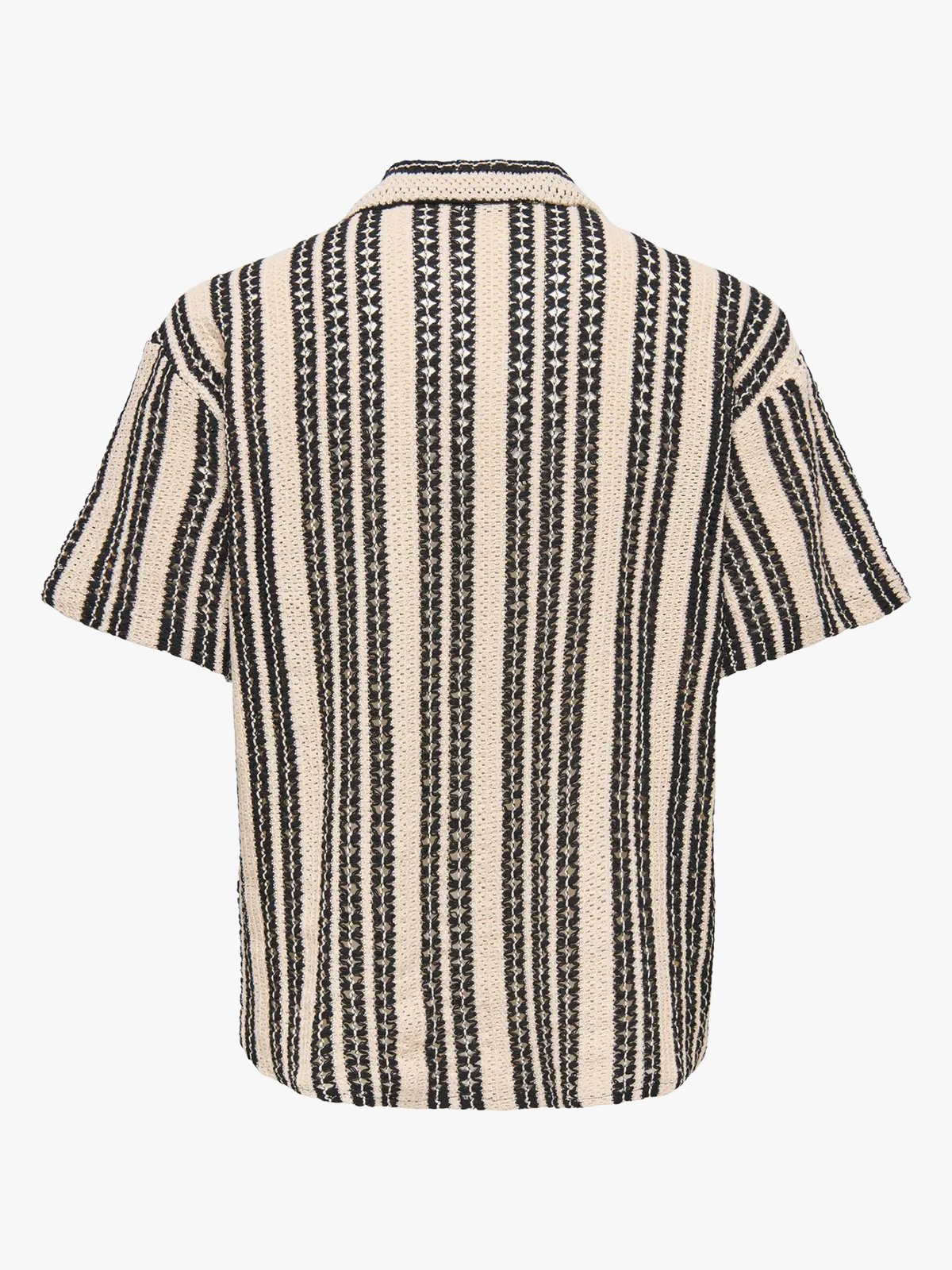 Only & Sons Dani Crochet Short Sleeve Shirt Cloud Dancer / Black