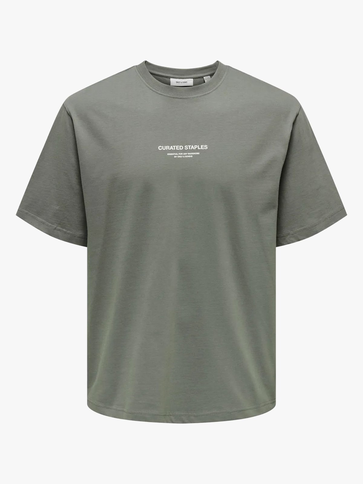 Only & Sons Curated Relaxed Print Short Sleeve Tee Castor Gray