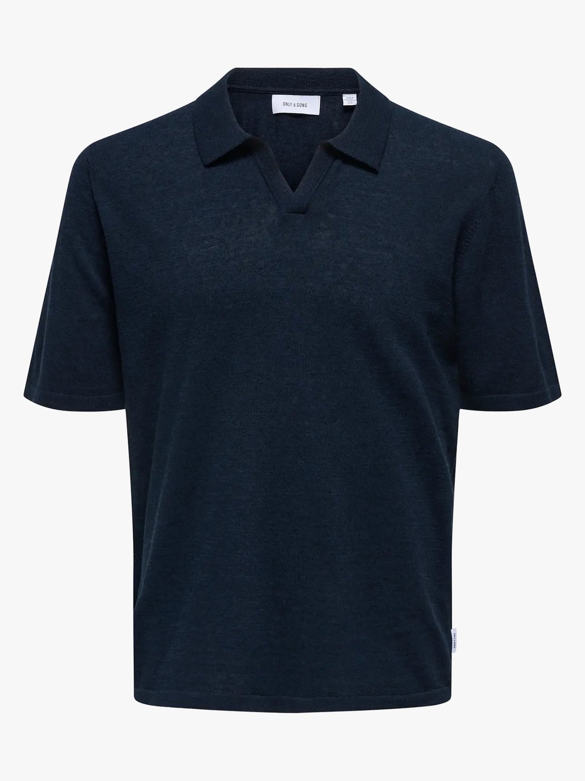 Only & Sons George Reg Linen Short Sleeve Polo Knit Dark Sapphire