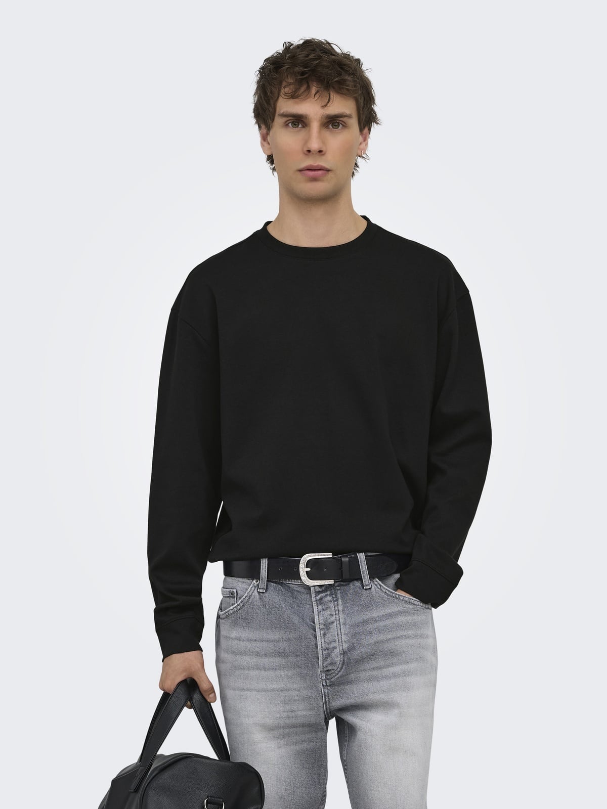 Only & Sons Caspian Airflex Relax Long Sleeve Tee Black
