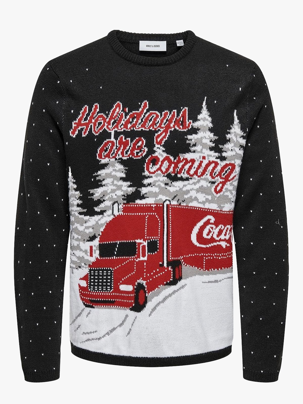 Only & Sons XMAS Reg Cola Crew Knit Dark navy