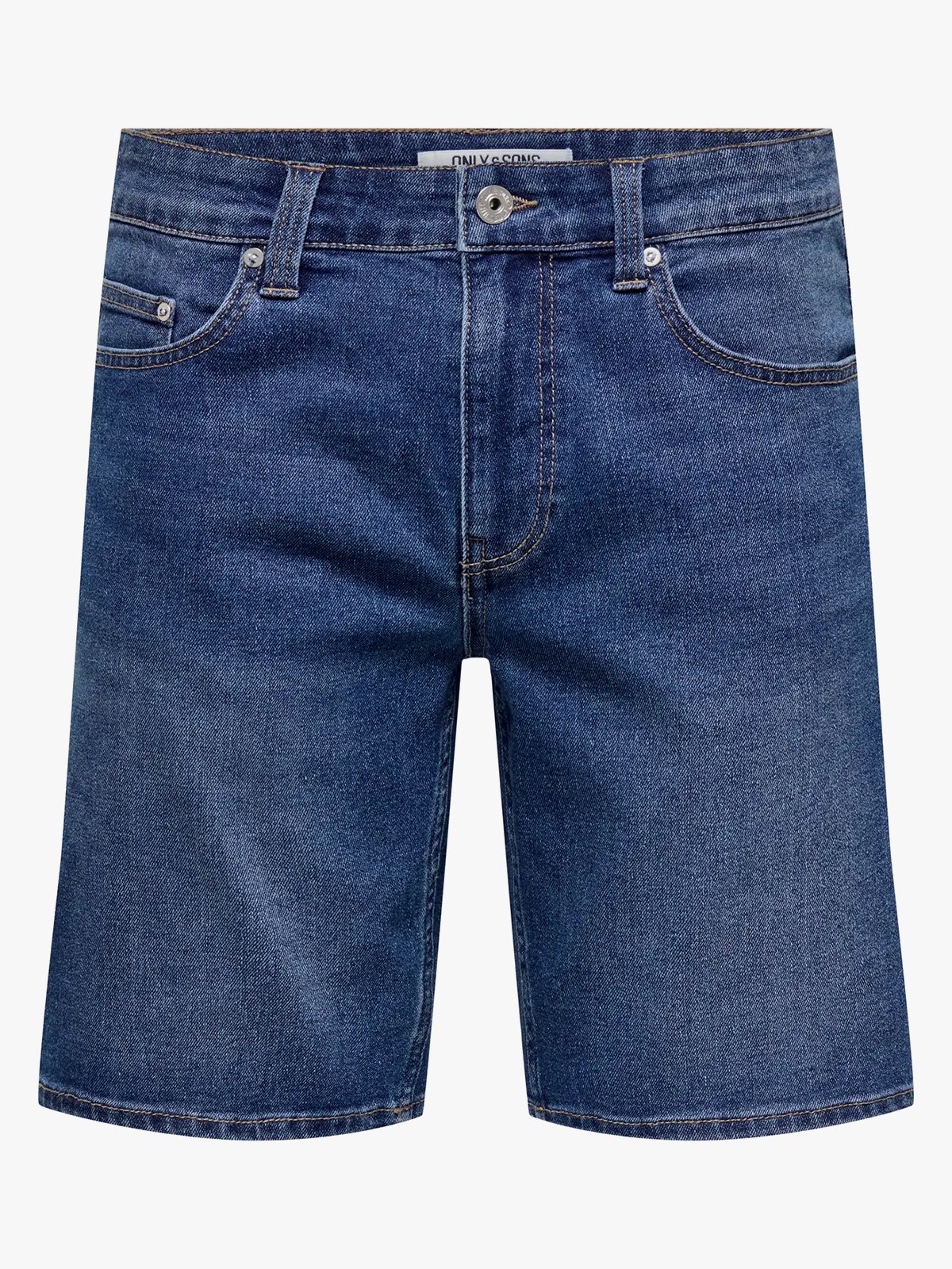 Only & Sons Weft Denim Shorts Medium Blue Denim