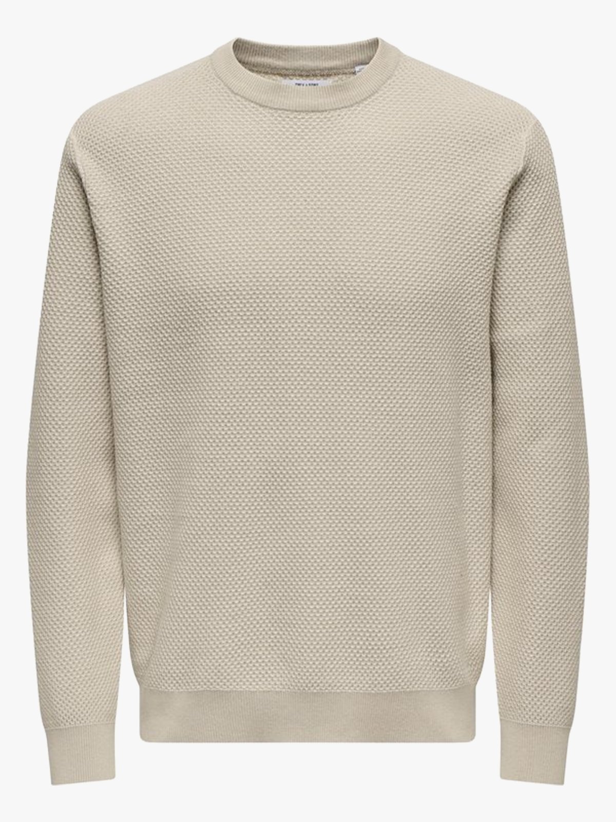 Only & Sons Morgan Structure Crew Knit Silver Lining