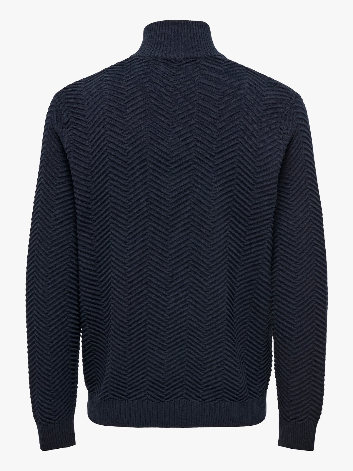 Only & Sons Herringbone Half Zip Knit Navy Blazer