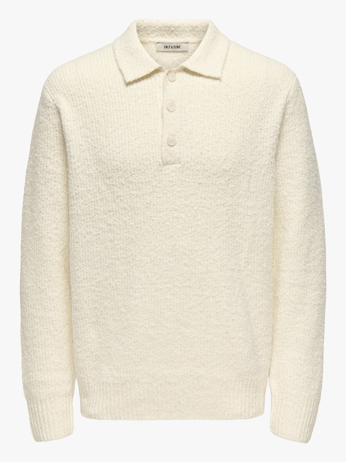 Only & Sons Dale Relax Long Sleeve Polo Knit Gardenia
