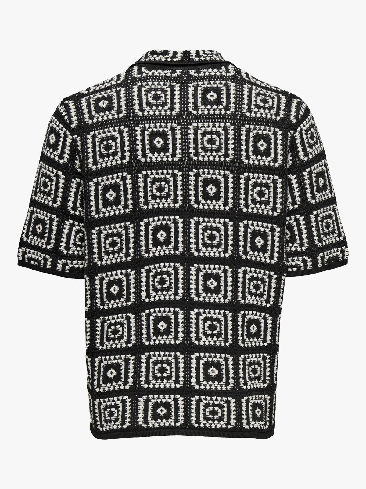 Only & Sons Bart Relax Short Sleeve Shirt Knit Black / Egret