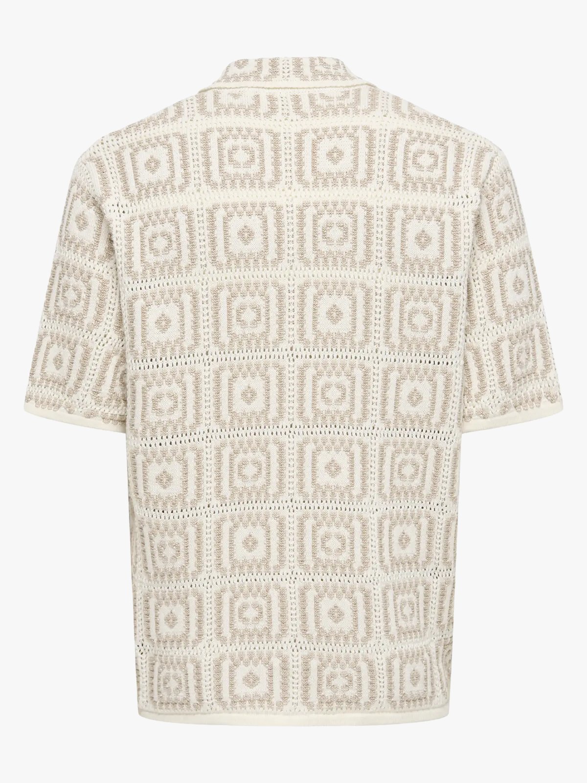 Only & Sons Bart Relax Short Sleeve Shirt Knit Silver Lining / Egret