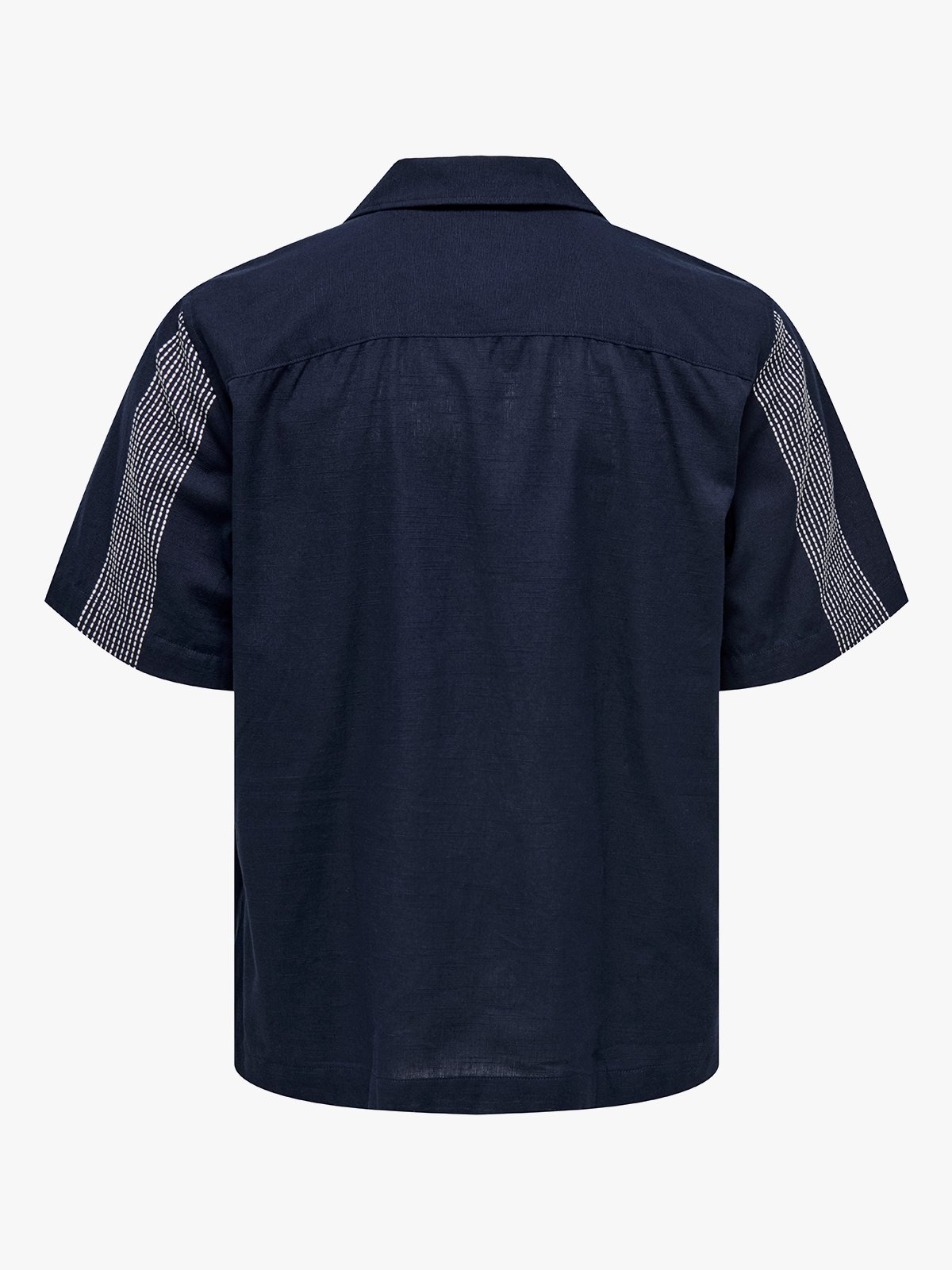 Only & Sons Seio Emb Detailed Short Sleeve Shirt Dark Sapphire