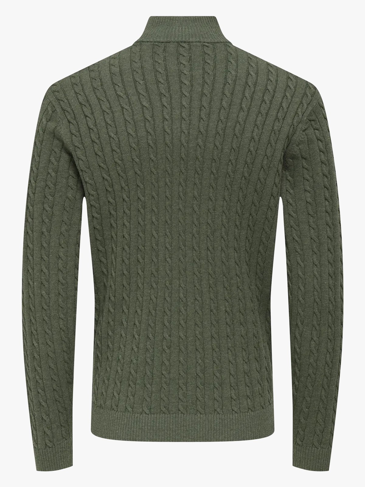 Only & Sons Loui Reg 12 Cabel Half Zip Knit Castor Gray Melange