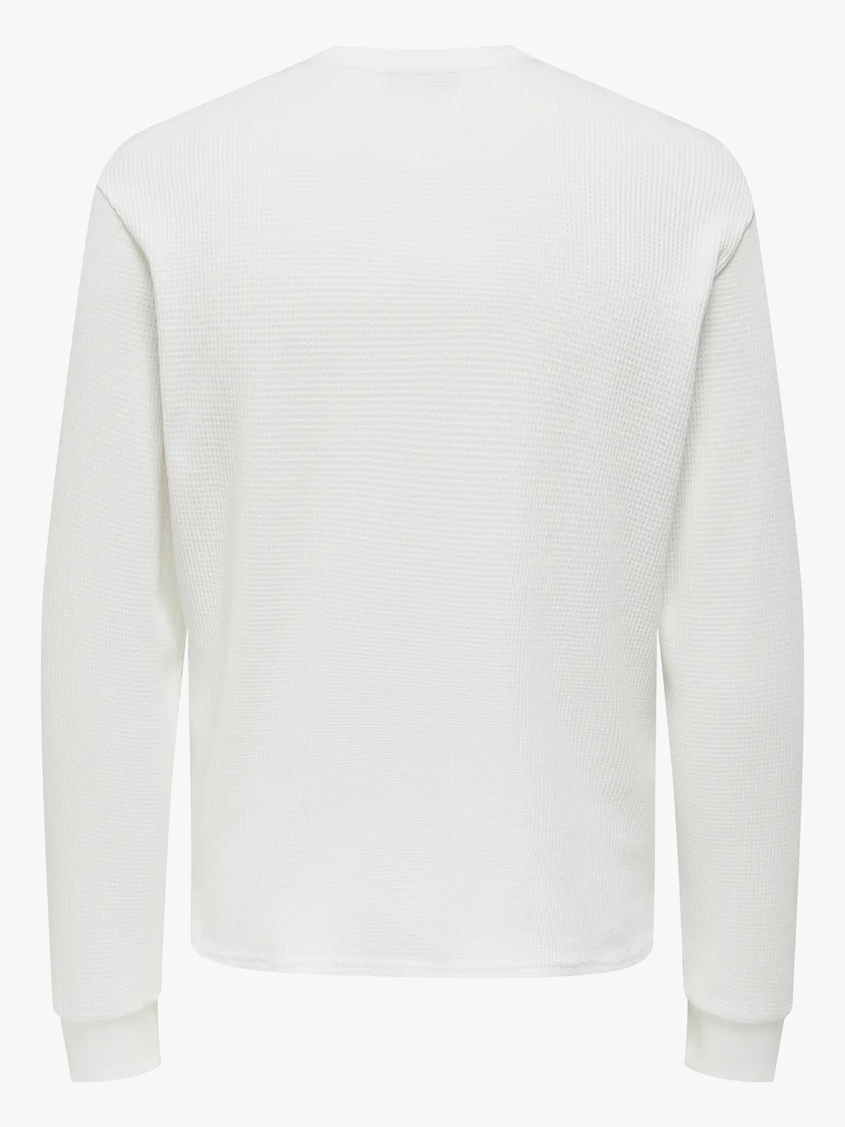 Only & Sons Tobie Reg Long Sleeve Henley Tee Bright White