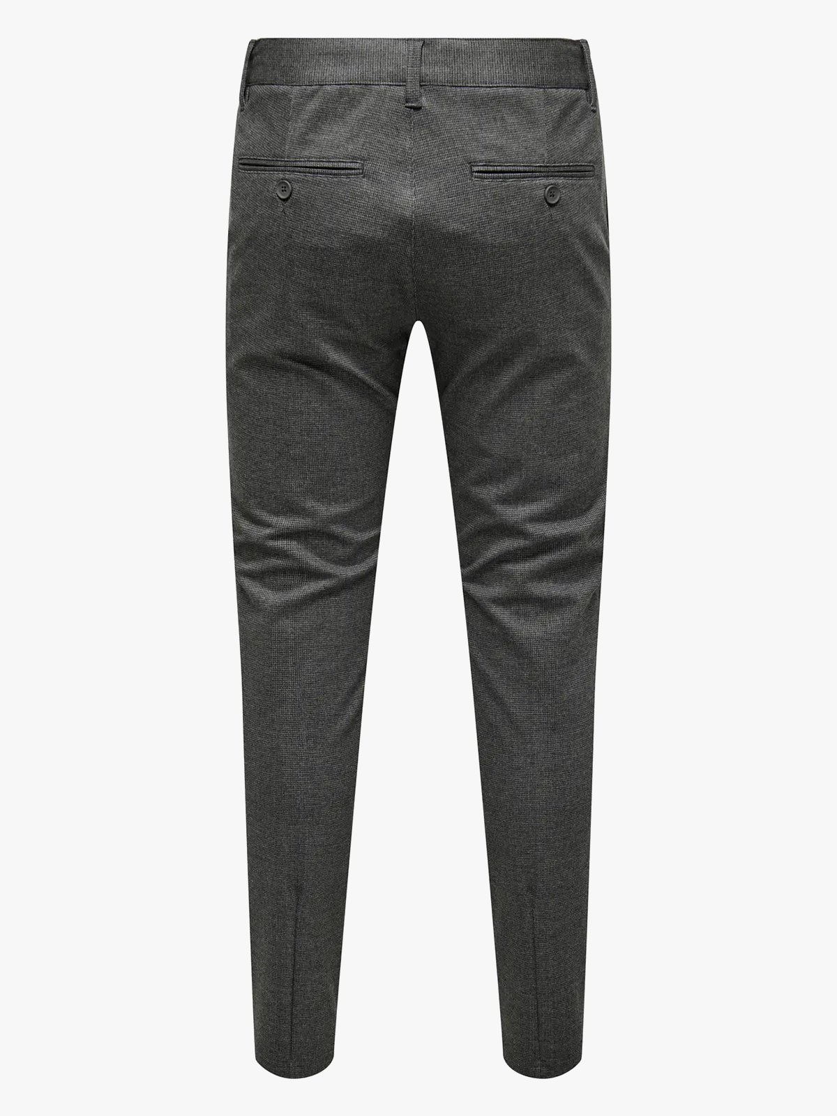 Only & Sons Mark Slim Check Pant Jet Black