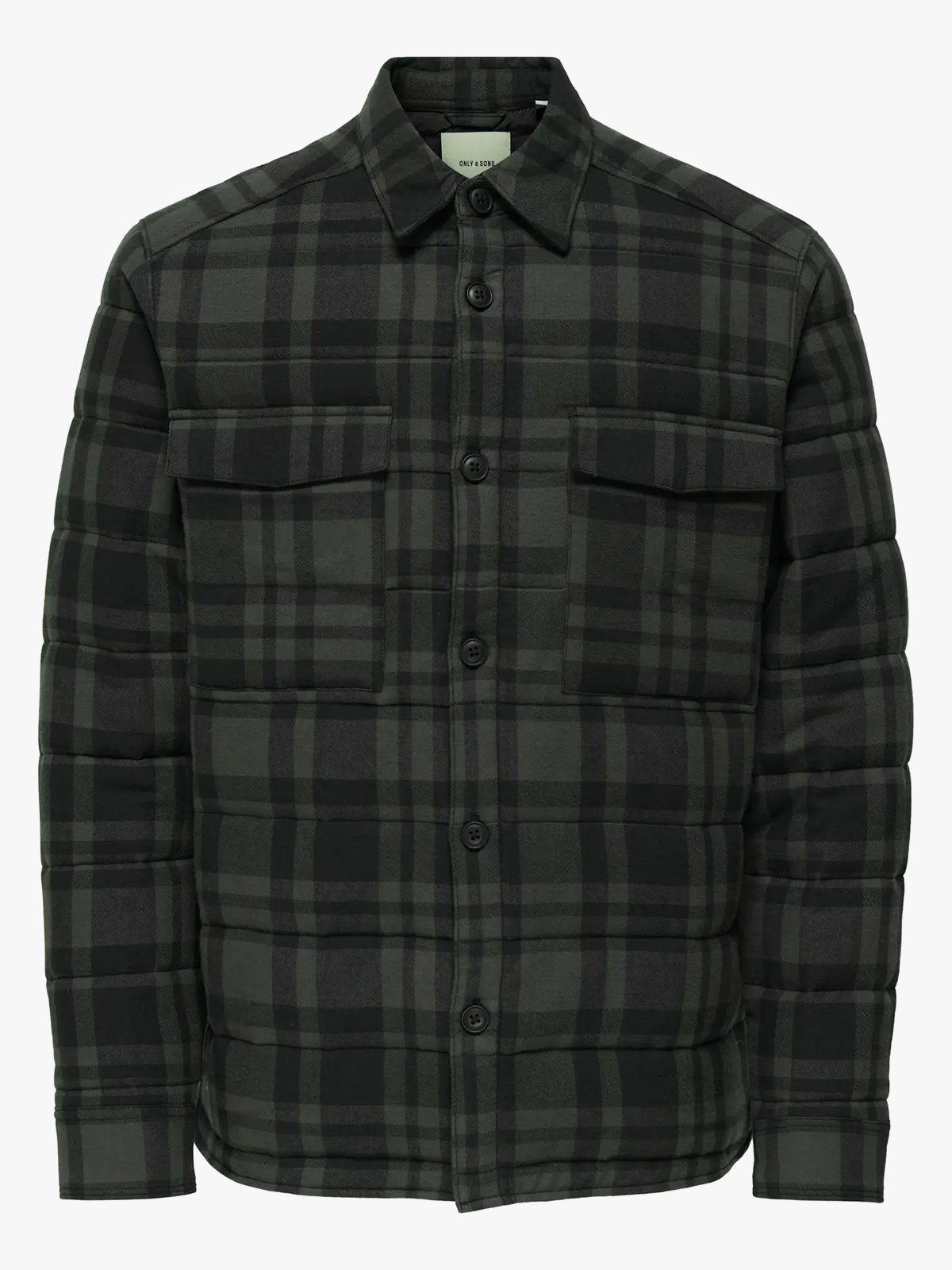 Only & Sons Gudmund Check Shacket Jet Black