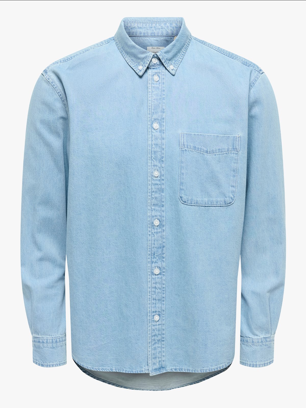 Only & Sons Orson Regular Denim Shirt Light Blue Denim