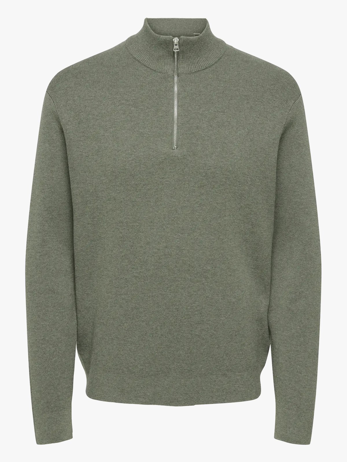 Only & Sons Ting Life Regular Half Zip Knit Castor Gray