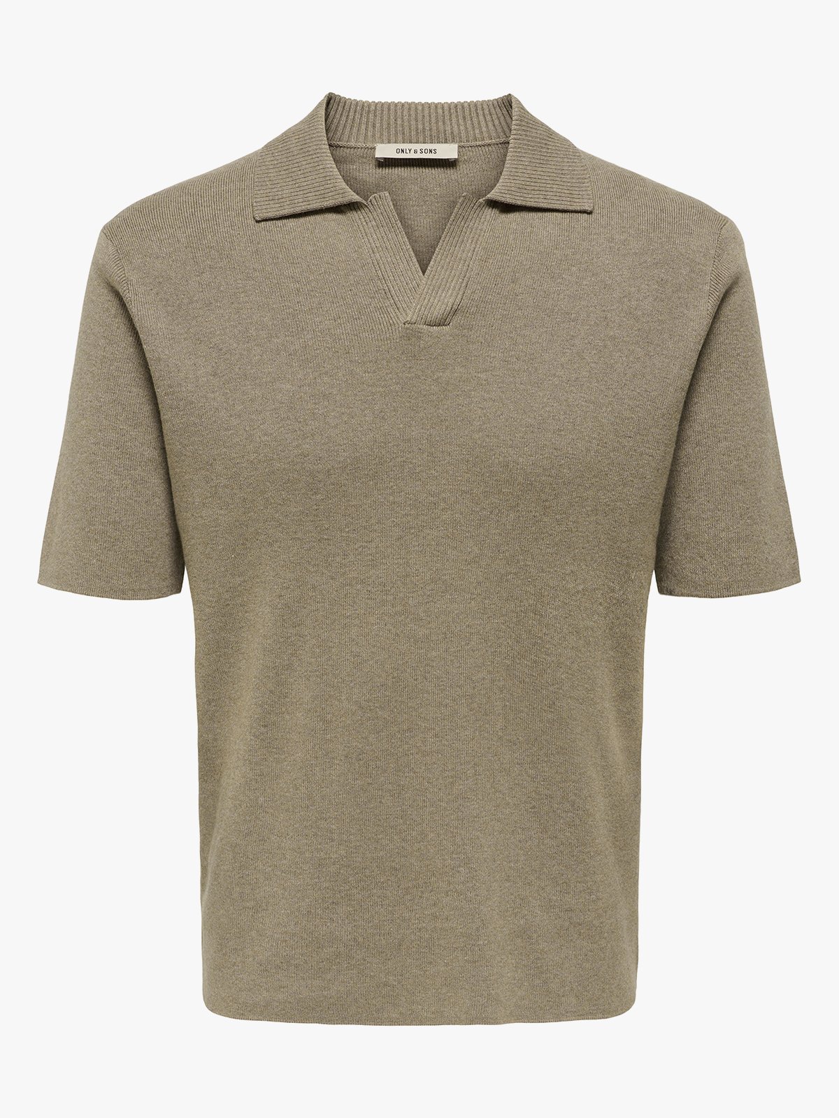 Only & Sons Travis Regular Short Sleeve Mel Knit Desert Taupe Melange