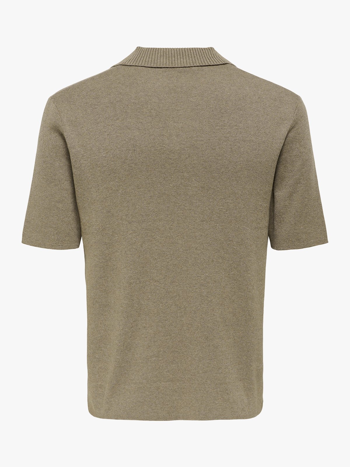 Only & Sons Travis Regular Short Sleeve Mel Knit Desert Taupe Melange