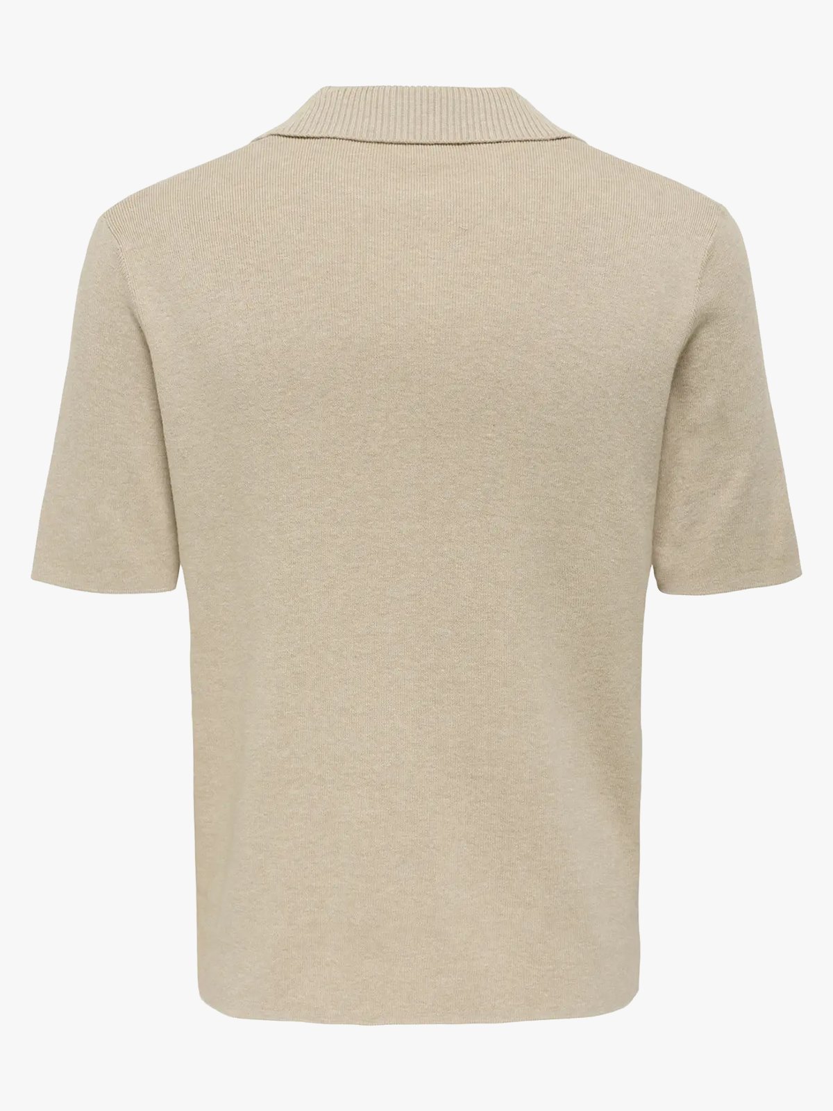 Only & Sons Travis Regular Short Sleeve Mel Knit Oatmeal Melange