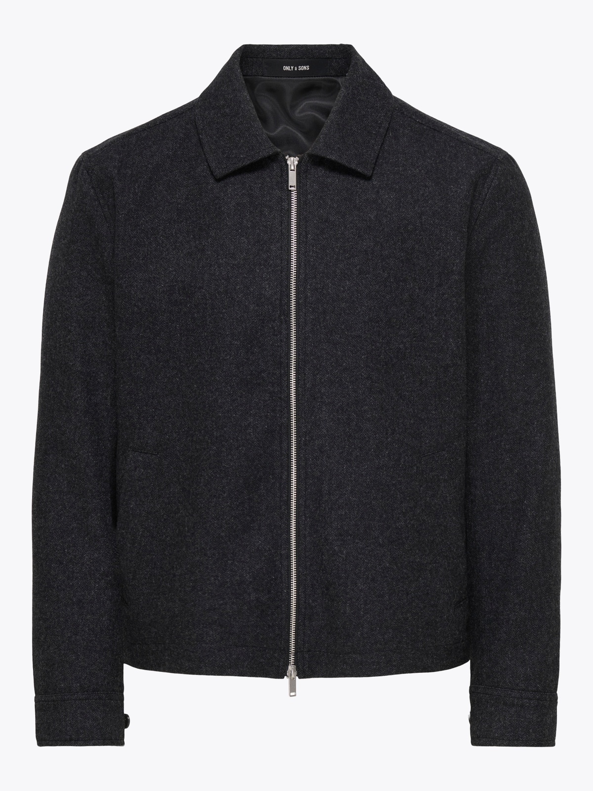 Only & Sons Owen Wool Jacket Black Melange Black Herringbone