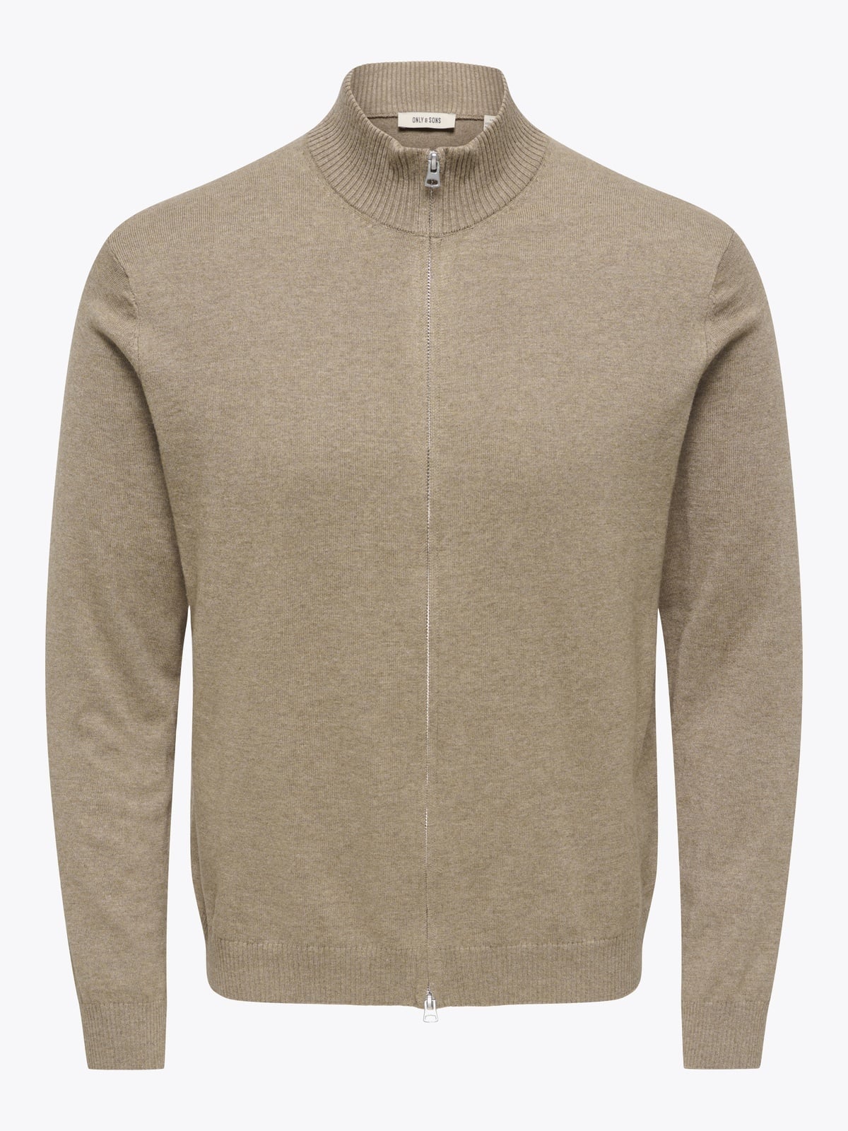 Only & Sons Loui Regular Zip Cardigan Knit Desert Taupe